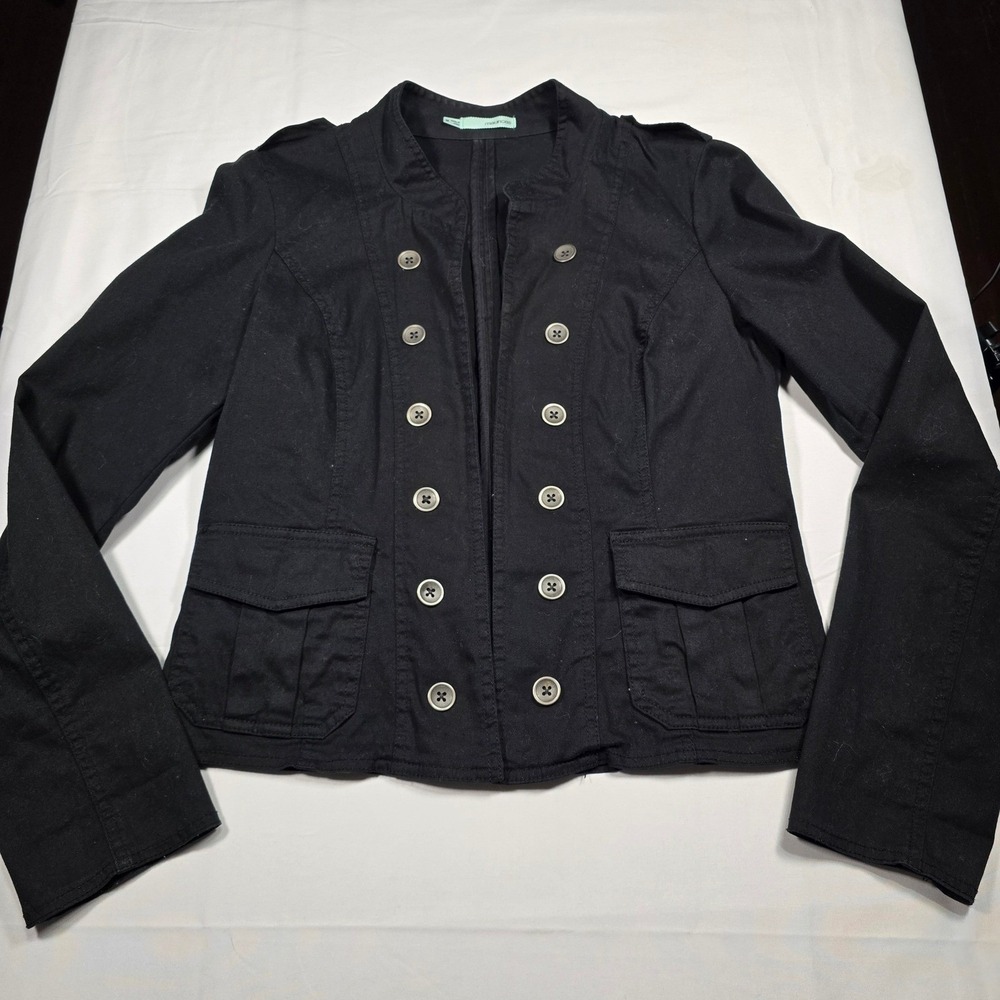 Maurices Military‎ Field Jacket Women's M Black Utility Safari Minimalist